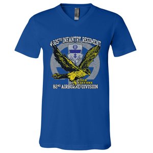 4325th Airborne Infantry Gold F.A.L.C.O.N.S V-Neck T-Shirt