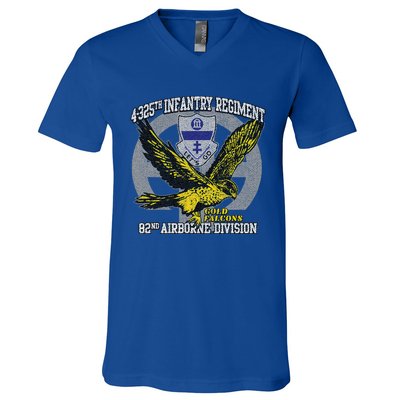 4325th Airborne Infantry Gold F.A.L.C.O.N.S V-Neck T-Shirt