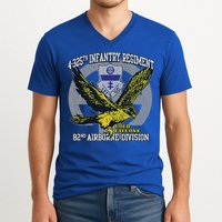 4325th Airborne Infantry Gold F.A.L.C.O.N.S V-Neck T-Shirt