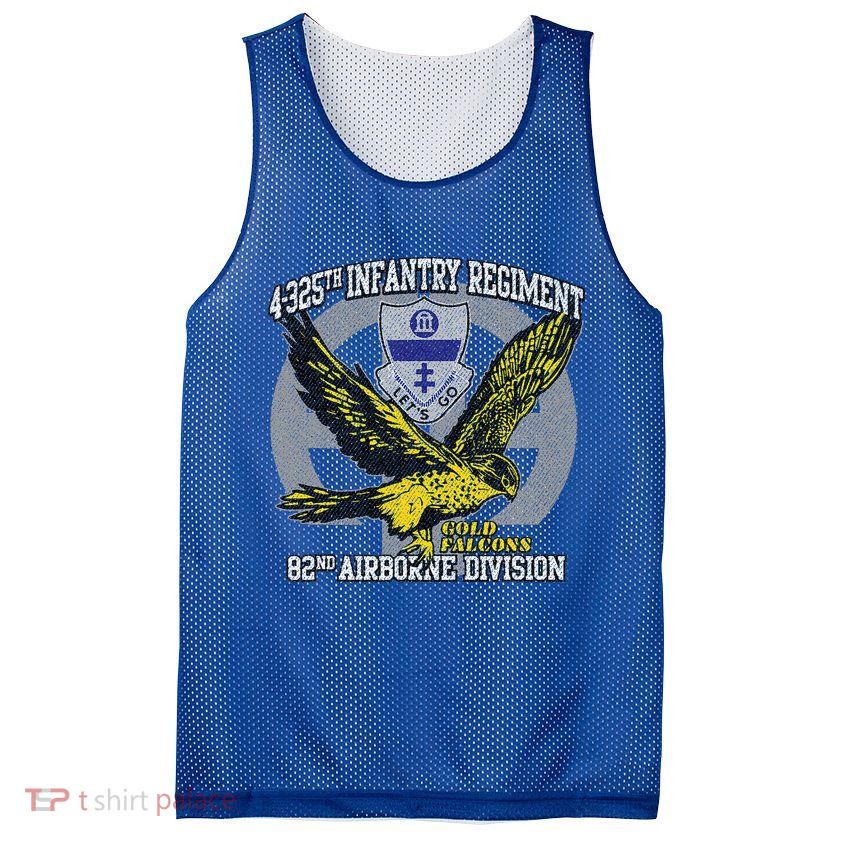 4325th Airborne Infantry Gold F.A.L.C.O.N.S Mesh Reversible Basketball Jersey Tank