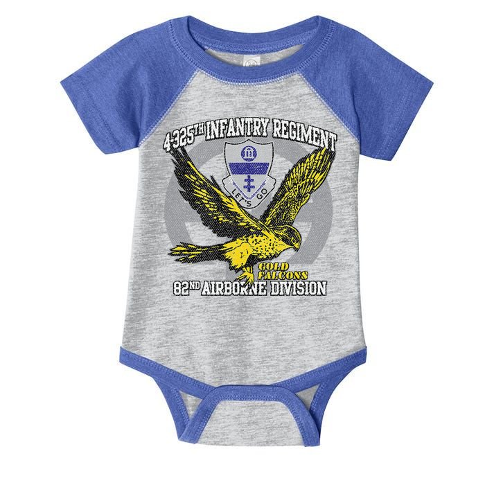 4325th Airborne Infantry Gold F.A.L.C.O.N.S Infant Baby Jersey Bodysuit