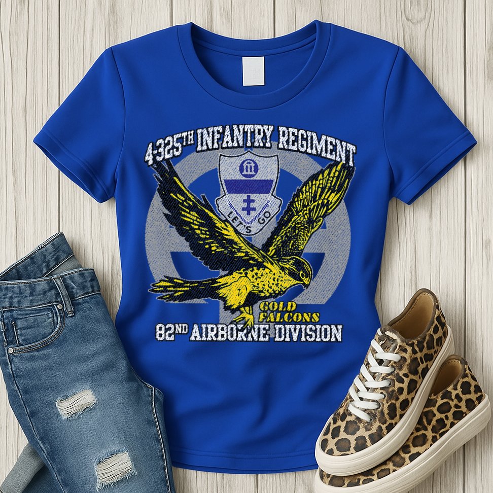4325th Airborne Infantry Gold F.A.L.C.O.N.S Womens T-Shirt
