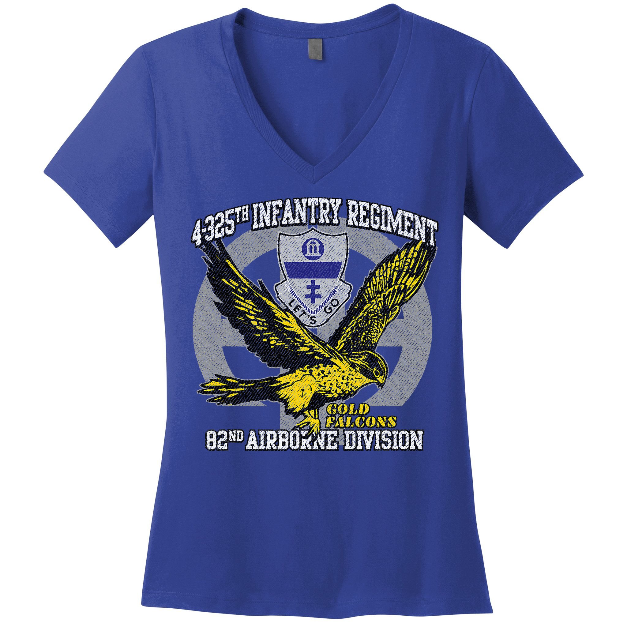 4325th Airborne Infantry Gold F.A.L.C.O.N.S Women's V-Neck T-Shirt