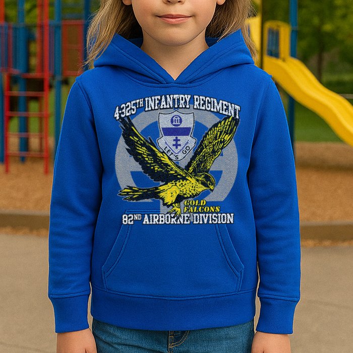 4325th Airborne Infantry Gold F.A.L.C.O.N.S Kids Hoodie