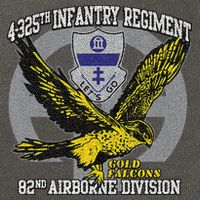 4325th Airborne Infantry Gold F.A.L.C.O.N.S Cotton Canvas Backpack