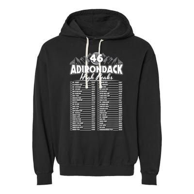 46 Adirondack Mountain Climbing Checklist Garment-Dyed Fleece Hoodie