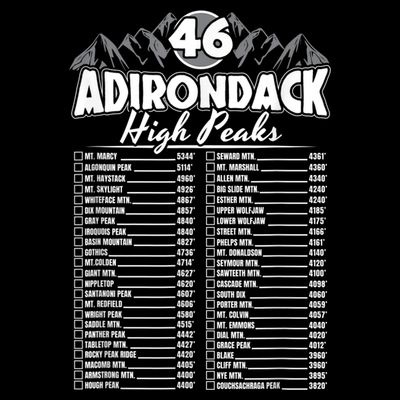 46 Adirondack Mountain Climbing Checklist T-Shirt