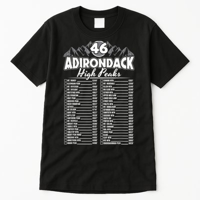 46 Adirondack Mountain Climbing Checklist Tall T-Shirt