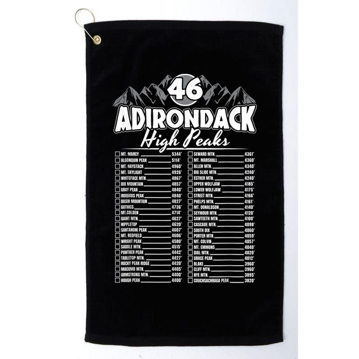 46 Adirondack Mountain Climbing Checklist Golf Towel