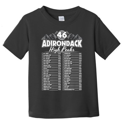46 Adirondack Mountain Climbing Checklist Toddler T-Shirt