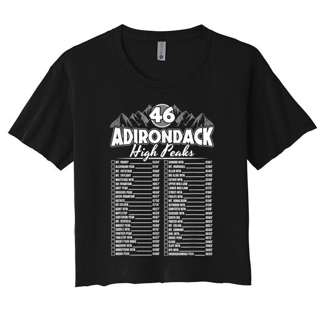 46 Adirondack Mountain Climbing Checklist Crop Top