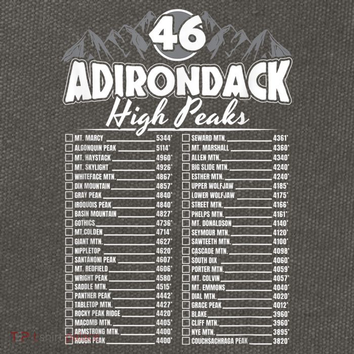 46 Adirondack Mountain Climbing Checklist Cotton Canvas Backpack