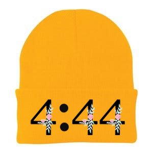 4:44 Angel Number Floral Knit Cap Winter Beanie