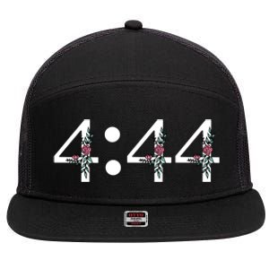 4:44 Angel Number Floral 7 Panel Mesh Trucker Snapback Hat