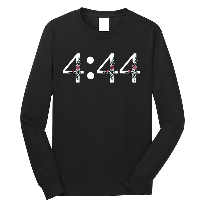 4:44 Angel Number Floral Long Sleeve Shirt