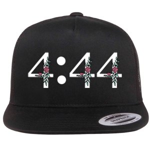 4:44 Angel Number Floral Flat Bill Trucker Hat