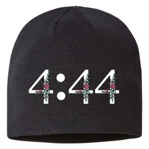 4:44 Angel Number Floral Sustainable Beanie