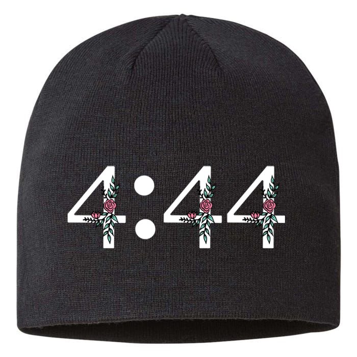 4:44 Angel Number Floral Sustainable Beanie