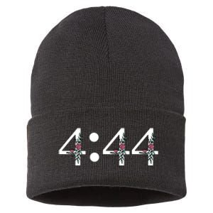 4:44 Angel Number Floral Sustainable Knit Beanie