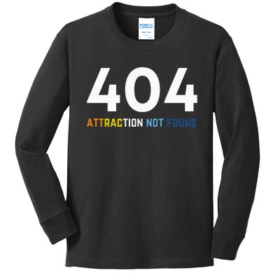 404 Attraction Not Found Funny Aroace Pride Aro Ace Lgbtq Kids Long Sleeve Shirt