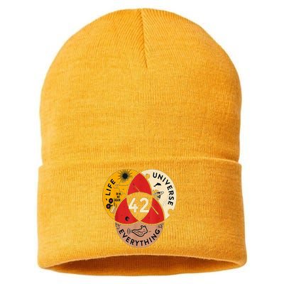 42 Answer To Life Universe And Everything Science Vintage Sustainable Knit Beanie