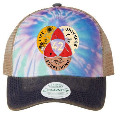 42 Answer To Life Universe And Everything Science Vintage Legacy Tie Dye Trucker Hat