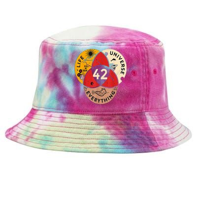 42 Answer To Life Universe And Everything Science Vintage Tie-Dyed Bucket Hat