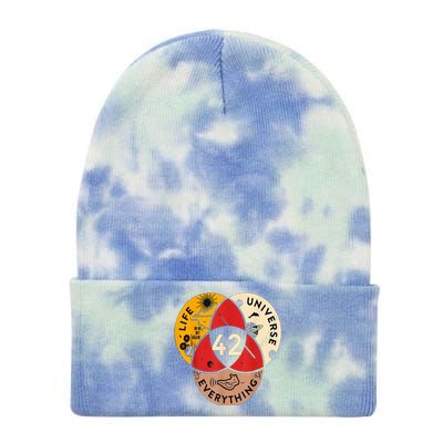 42 Answer To Life Universe And Everything Science Vintage Tie Dye 12in Knit Beanie