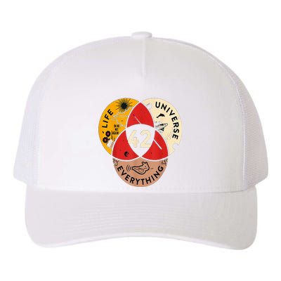 42 Answer To Life Universe And Everything Science Vintage Yupoong Adult 5-Panel Trucker Hat