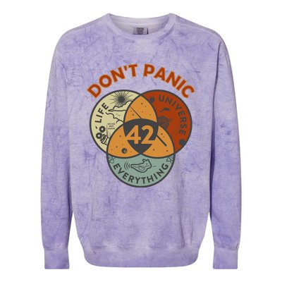 42 Answer To Life The Universe And Everything DonT Panic Colorblast Crewneck Sweatshirt