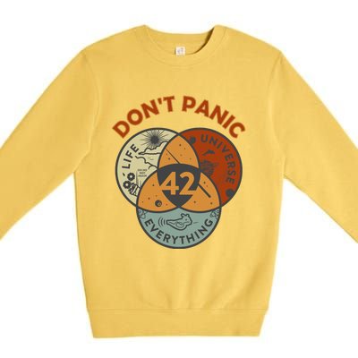 42 Answer To Life The Universe And Everything DonT Panic Premium Crewneck Sweatshirt