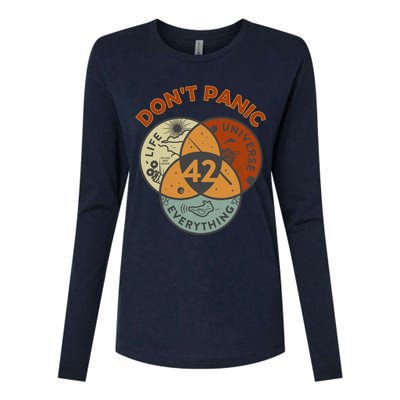 42 Answer To Life The Universe And Everything DonT Panic Womens Cotton Relaxed Long Sleeve T-Shirt