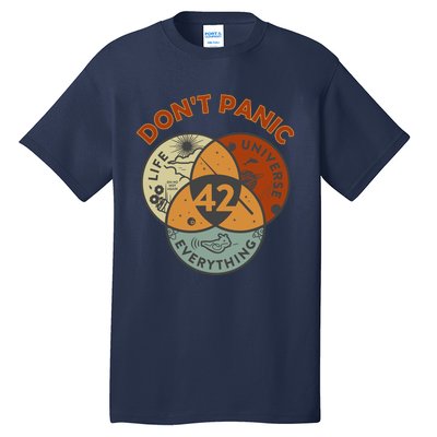 42 Answer To Life The Universe And Everything DonT Panic Tall T-Shirt