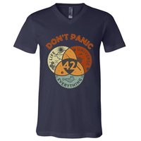 42 Answer To Life The Universe And Everything DonT Panic V-Neck T-Shirt