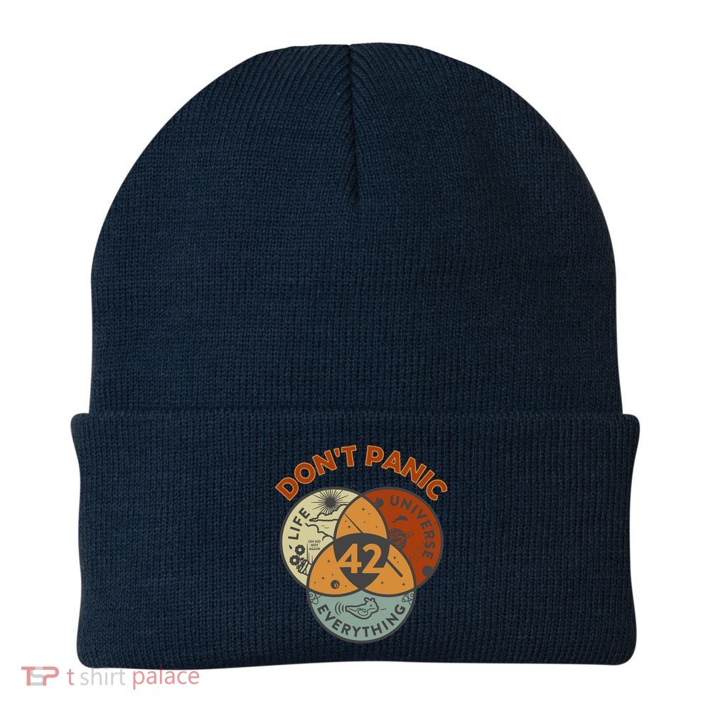 42 Answer To Life The Universe And Everything DonT Panic Knit Cap Winter Beanie