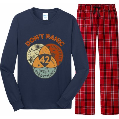 42 Answer To Life The Universe And Everything DonT Panic Long Sleeve Pajama Set