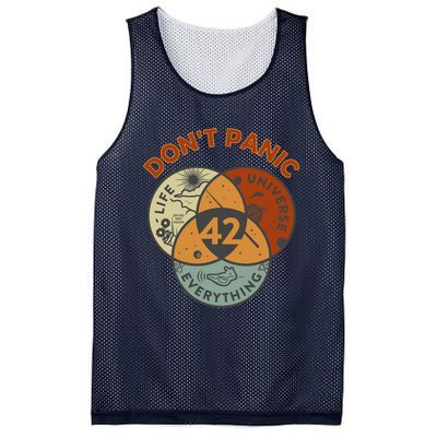 42 Answer To Life The Universe And Everything DonT Panic Mesh Reversible Basketball Jersey Tank