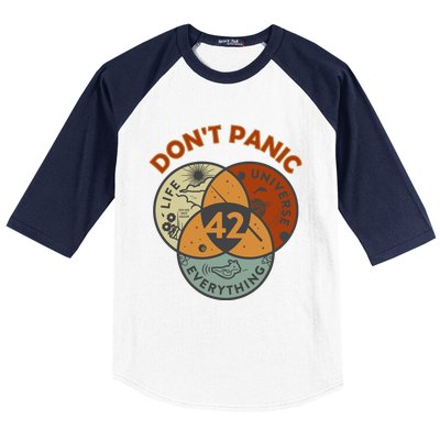 42 Answer To Life The Universe And Everything DonT Panic Baseball Sleeve Shirt