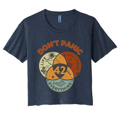 42 Answer To Life The Universe And Everything DonT Panic Women's Crop Top Tee