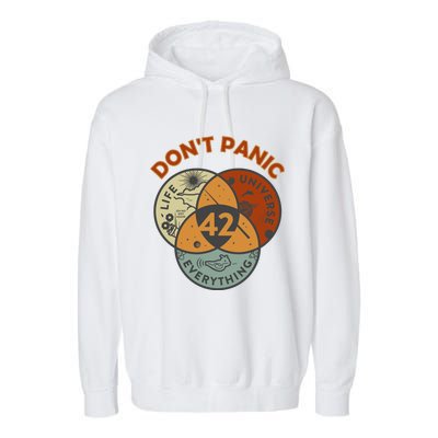 42 Answer To Life The Universe And Everything DonT Panic Garment-Dyed Fleece Hoodie