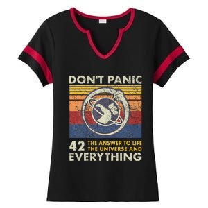 42 Answer To All Questions Life Universe Everything Ladies Halftime Notch Neck Tee