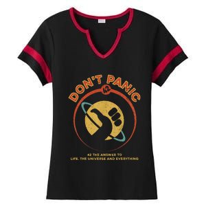 42 Answer To Life The Universe And Everything DonT Panic Ladies Halftime Notch Neck Tee