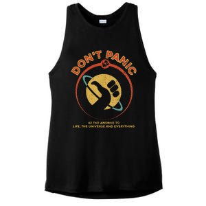 42 Answer To Life The Universe And Everything DonT Panic Ladies PosiCharge Tri-Blend Wicking Tank