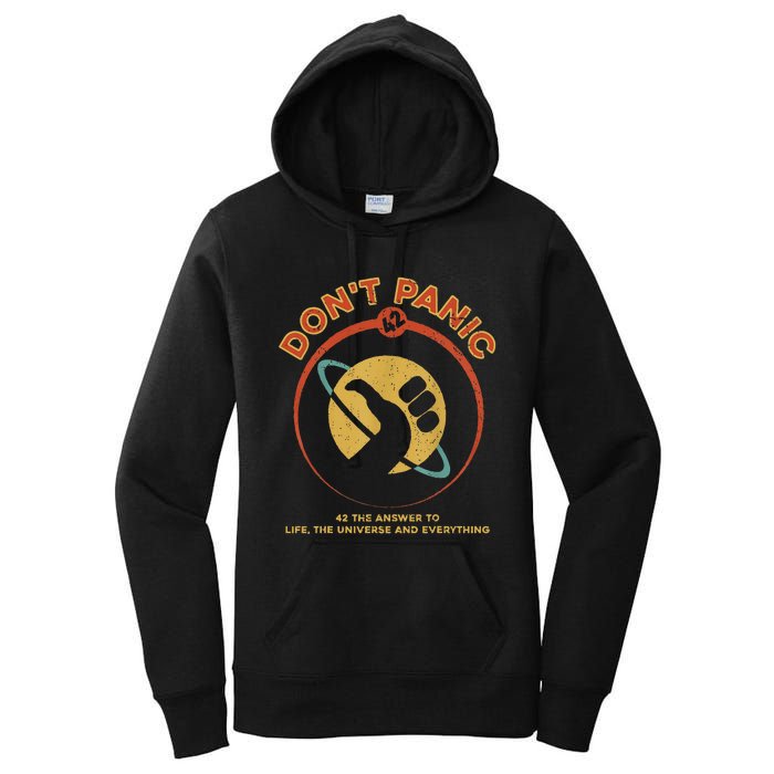 42 Answer To Life The Universe And Everything DonT Panic Women's Pullover Hoodie