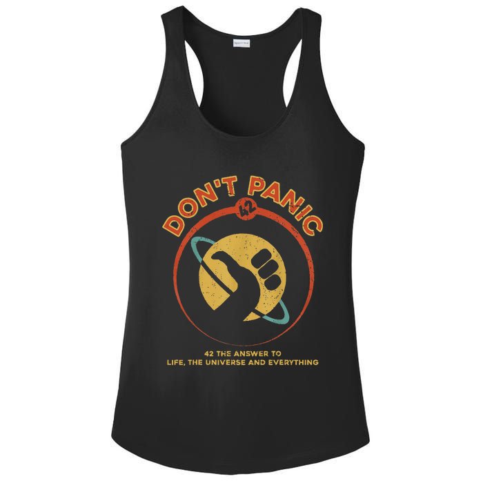 42 Answer To Life The Universe And Everything DonT Panic Ladies PosiCharge Competitor Racerback Tank