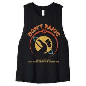 42 Answer To Life The Universe And Everything DonT Panic Women's Racerback Cropped Tank