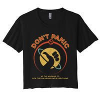 42 Answer To Life The Universe And Everything DonT Panic Women's Crop Top Tee