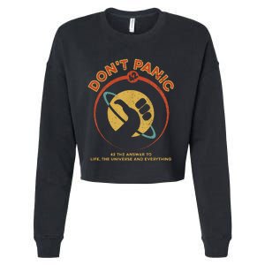 42 Answer To Life The Universe And Everything DonT Panic Cropped Pullover Crew