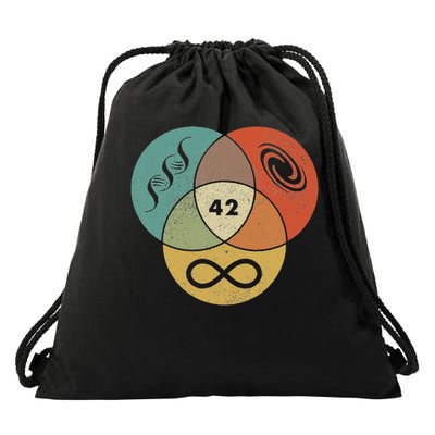 42 Answer To Life The Universe And Everything Funny Geeks Drawstring Bag