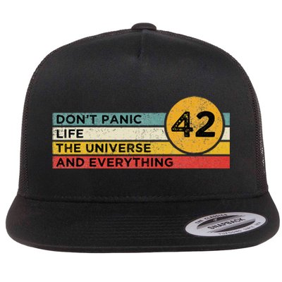 42 Answer To Life The Universe And Everything DonT Panic Flat Bill Trucker Hat